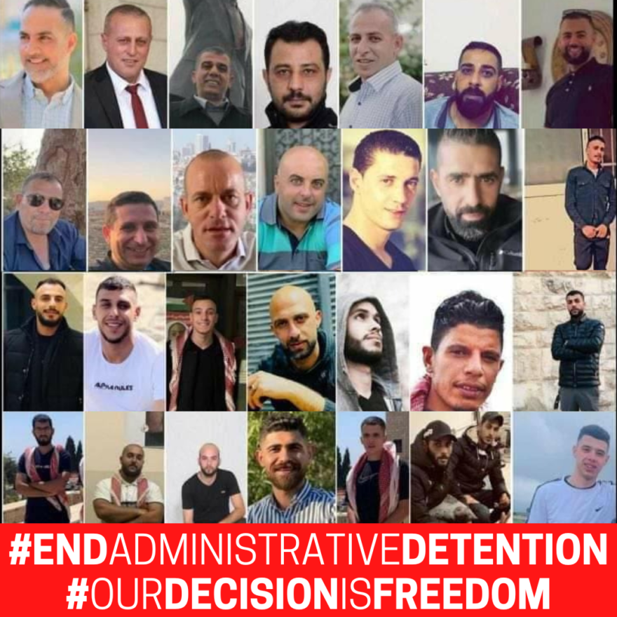 Photos des prisonniers palestiniens en grève de la faim contre la détention administrative