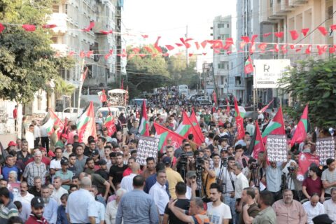 Marche de solidarité avec les grévistes de la faim à Gaza