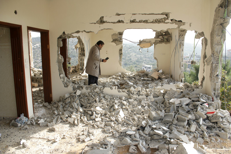 Le résultat d’une démolition punitive de maison à Shuwaika, près de Tulkarem en Cisjordanie, en décembre 2018. (Photo : Ahmad Al-Bazz / ActiveStills)