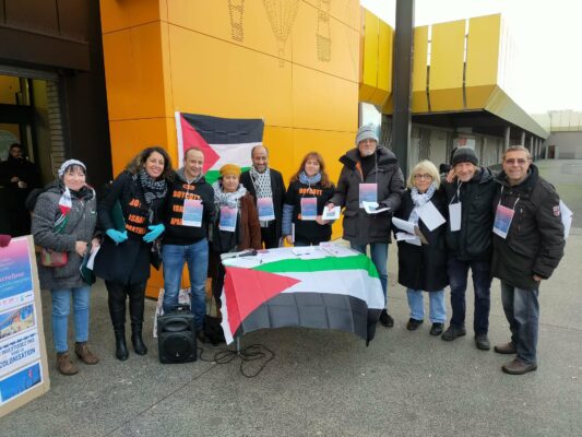 Action Carrefour du groupe Argenteuil Palestine Solidarité
