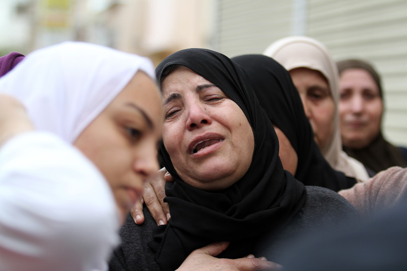 29 janvier. Des Palestiniens en deuil lors des funérailles d’Omar al-Saadi