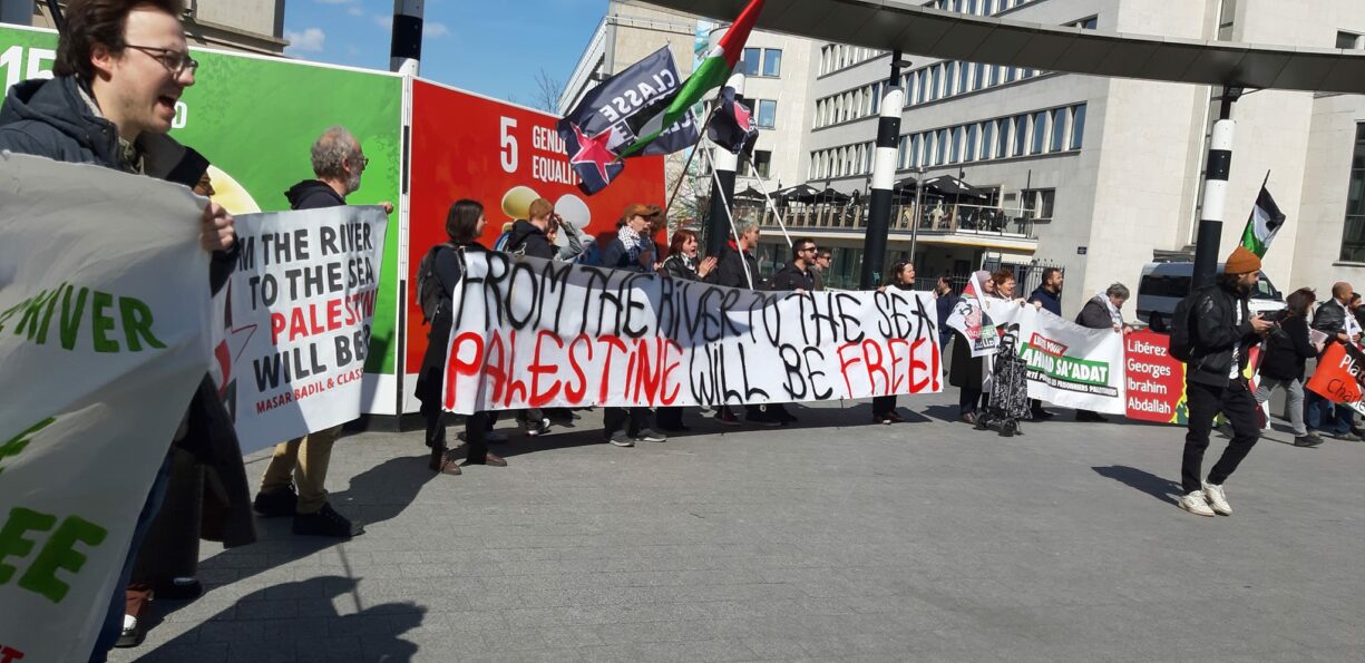 Rassemblement à Bruxelles pour les prisonniers palestiniens. Photo : Nadine Rosa-Rosso