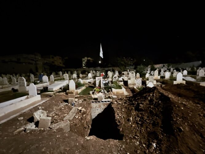 Le cimetière de Jénine, adjacent au camp de réfugiés, le 22 mars 2023. (Photo : Mariam Barghouti / Mondoweiss).
