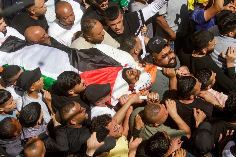 13 mai. Des Palestiniens prennent part aux funérailles de Saed Jihad Misheh