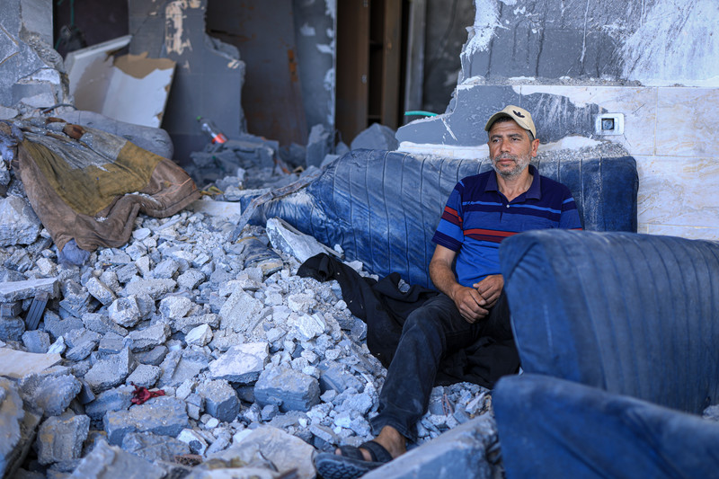 L’habitation d’Ammar Banat a été détruite par Israël lors de son attaque de mai contre Gaza. (Photo : Mohammed Salem)