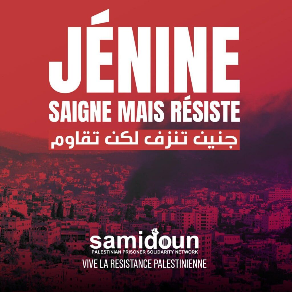 Affiche Samidoun : Jénine saigne mais résiste