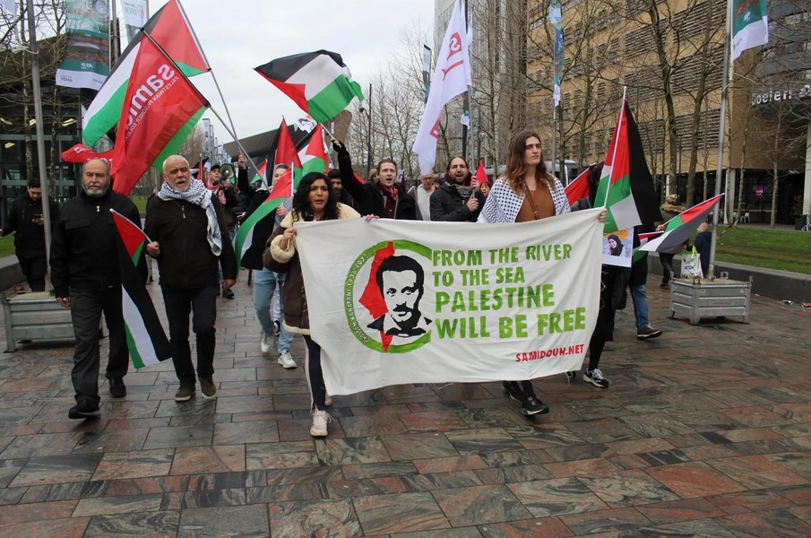 Manifestation aux Pays-Bas le 11 février 2023 en solidarité avec Jénine : “De la mer au Jourdain, la Palestine sera libre !”