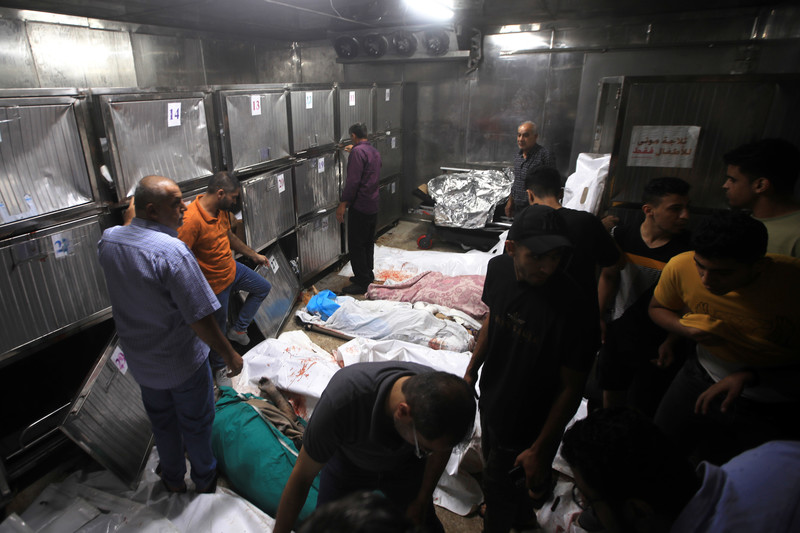 10 octobre 2023. La morgue d’al-Shifa, le plus grand hôpital de Gaza