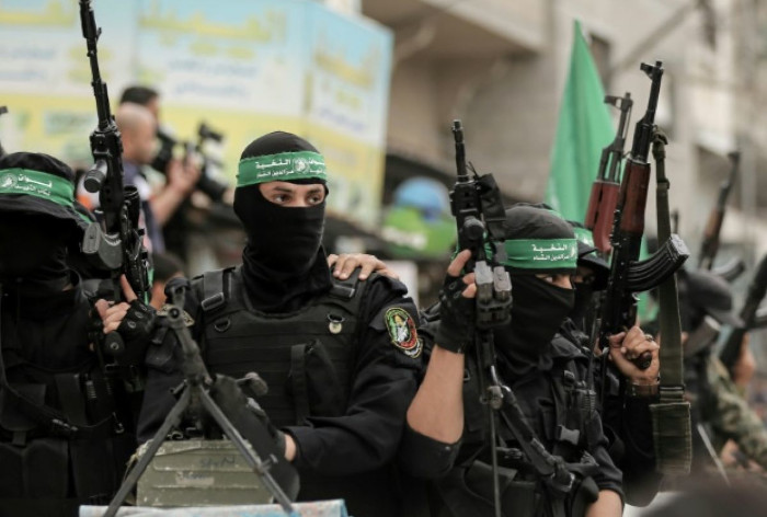 Combattants des Brigades al-Qassam, la branche armée du mouvement Hamas (résistance islamique) à Gaza – Photo : Archives