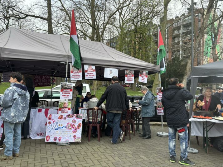 Le 21 mars, journée de lutte contre le racisme, la Plateforme Charleroi-Palestine a attiré l'attention sur le sort des prisonnier.e.s palestininien.ne.s