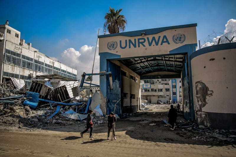 Photo : 10 février 2024. Des infrastructures de l'UNWRA gravement endommagées à Gaza. 