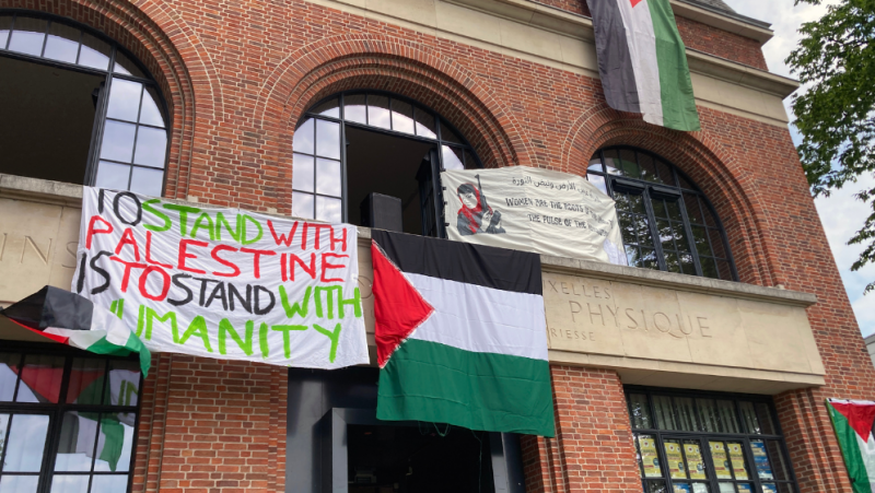 Le développement significatif des campagnes de boycott en soutien à la résistance du peuple palestinien à travers le monde est un point d’appui pour renforcer le large mouvement anti-impérialiste et antisioniste dont la Palestine a besoin. Photo : occupation de l'ULB