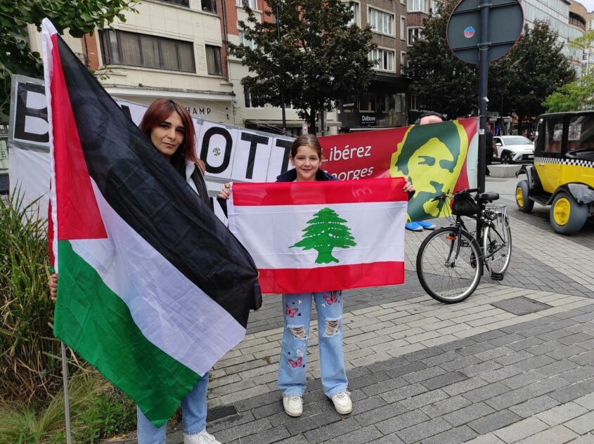 Soutien aux peuples palestinien et libanais et à Georges Abdallah, le 28 septembre 2024, place Verte, Charleroi