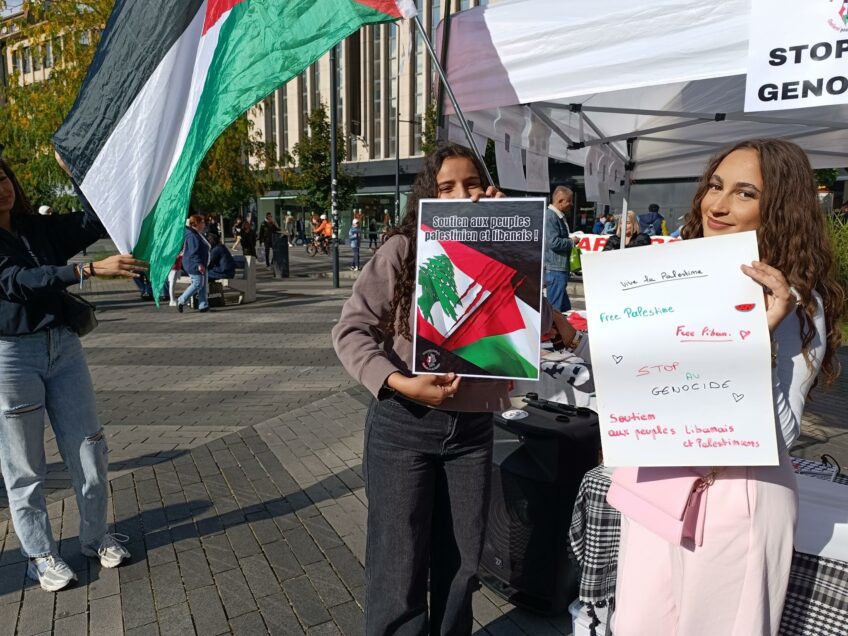 Soutien aux peuples palestinien et libanais, le 28 septembre 2024, place Verte, Charleroi