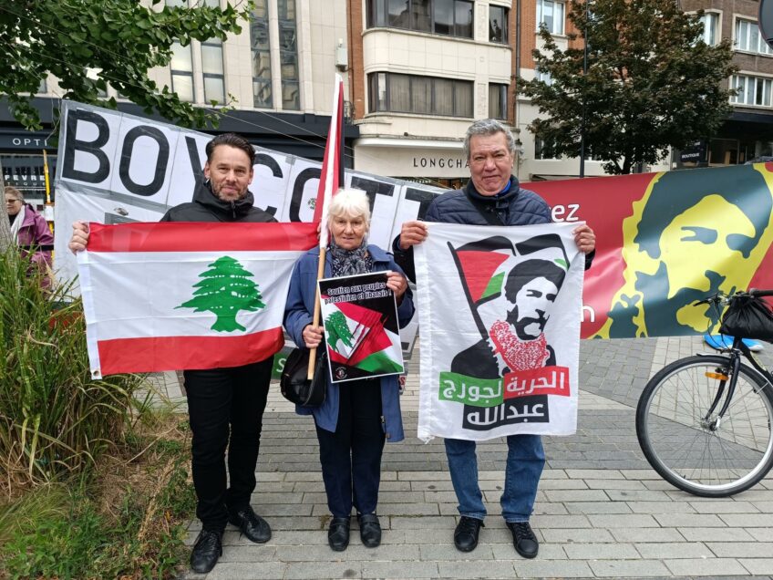 Soutien aux peuples palestinien et libanais et à Georges Abdallah, le 28 septembre 2024, place Verte, Charleroi