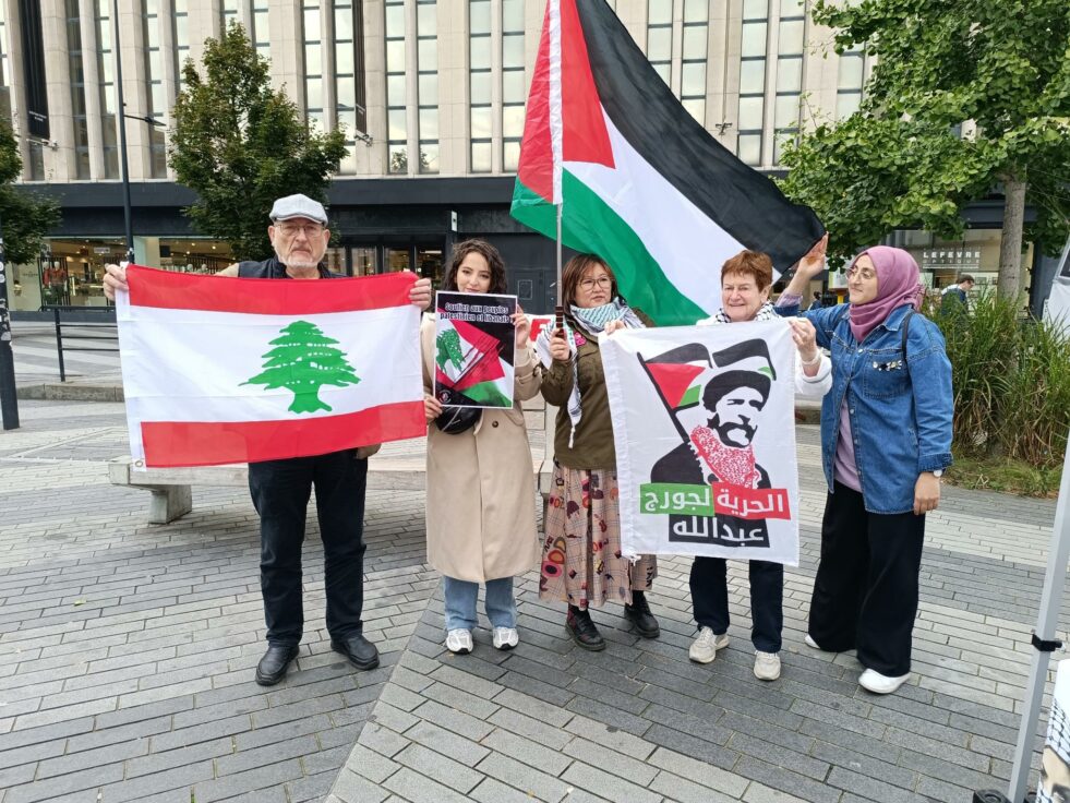 Soutien aux peuples palestinien et libanais et à Georges Abdallah, le 28 septembre 2024, place Verte, Charleroi