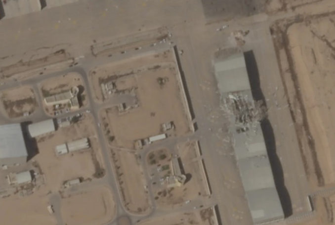 La base aérienne Nevatim, en Palestine occupée, après avoir été touchée par des missiles iraniens 