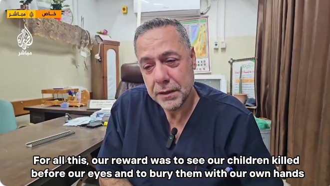 Israël massacre tant et plus dans le nord de Gaza. Photo : message du Dr Abu Safiya