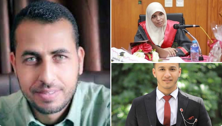 Israël massacre tant et plus dans le nord de Gaza. Photo : Saed Radwan , Haneen Baroud et Hamza Abu Salmiya, trois des cinq journalistes qui ont été tués en une semaine