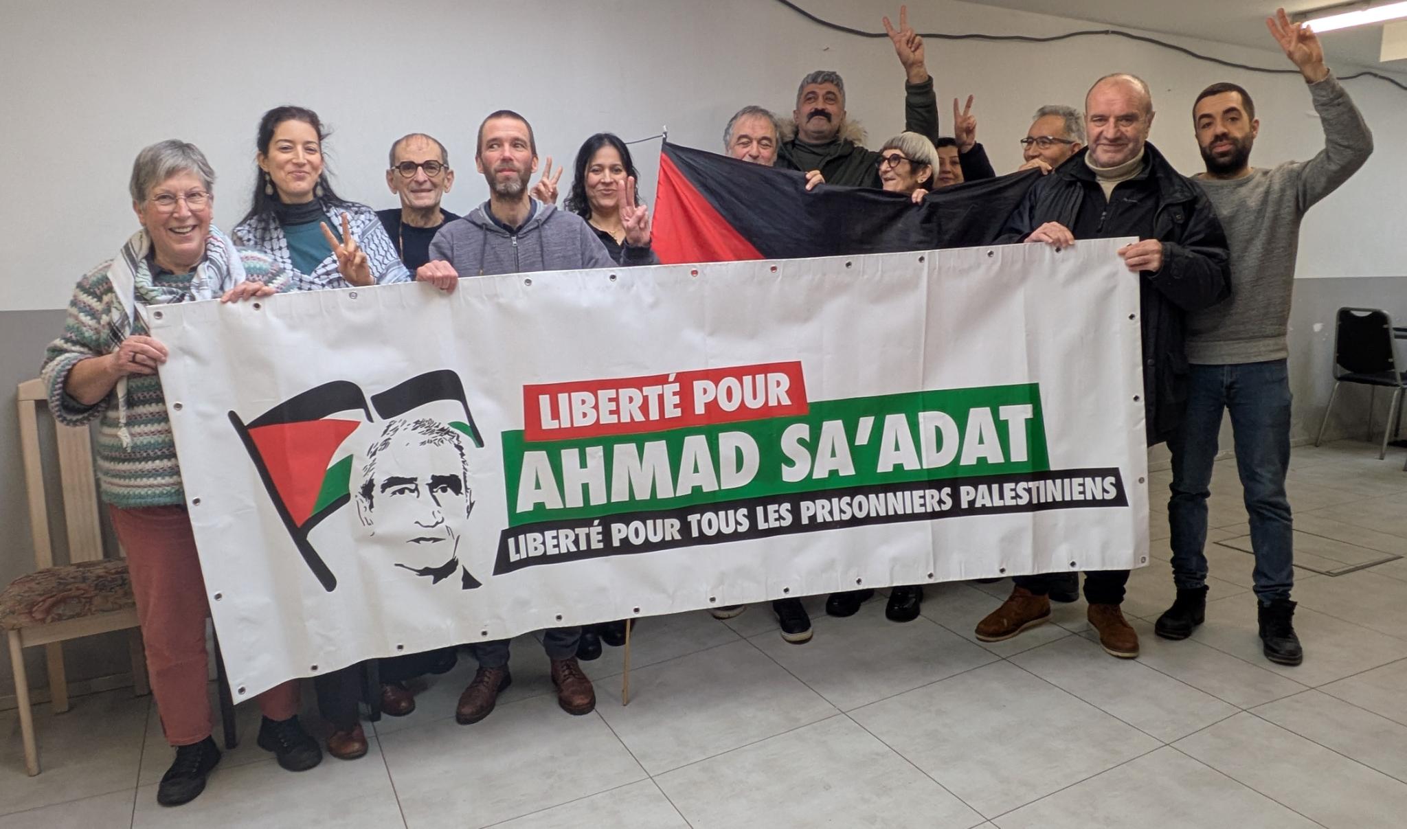 Une délégation de la Plateforme Charleroi-Palestine et de la Coordination Résistances en soutien à Ahmad Sa'adat