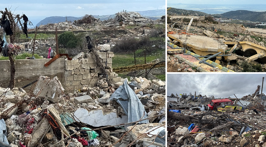 Les funérailles d'Hassan Nasrallah qui ont scellé l'alliance inébranlable du Hezbollah. Photo : Les destructions à Maroun al-Ras