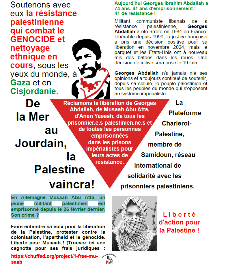 Flyer pour la libération de Georges Abdallah 