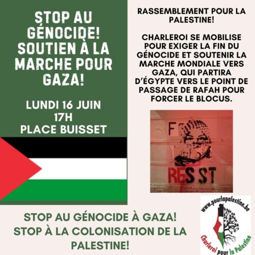 L'agenda militant de Charleroi pour la Palestine