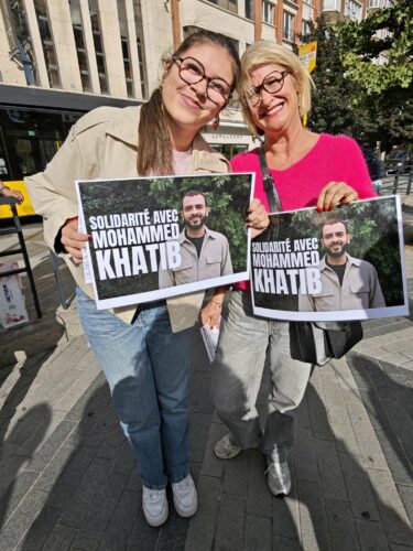 Mobilisation sur la Place Verte à Charleroi en faveur de Mohammed Khatib