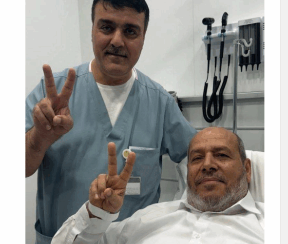 Photo de Khalil al-Hayya, négociateur en chef du Hamas, après l'attaque terroriste d'Israël au Qatar