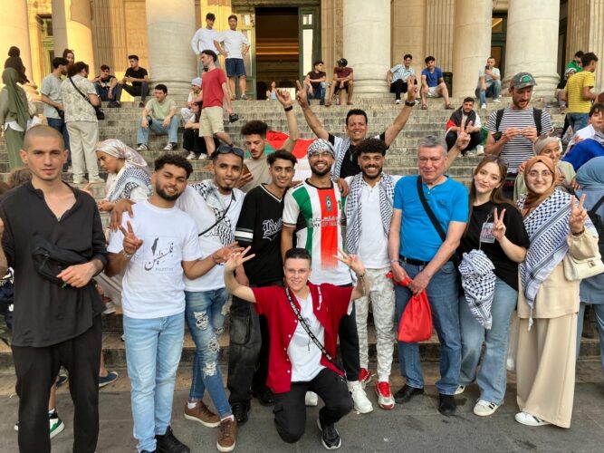 Une délégation de Charleroi pour la Palestine au rassemblement animé par les réfugiés palestiniens à la Bourse