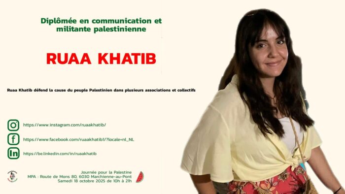 Le programme de la Journée Palestine du samedi 18 octobre à Marchienne-au-Pont