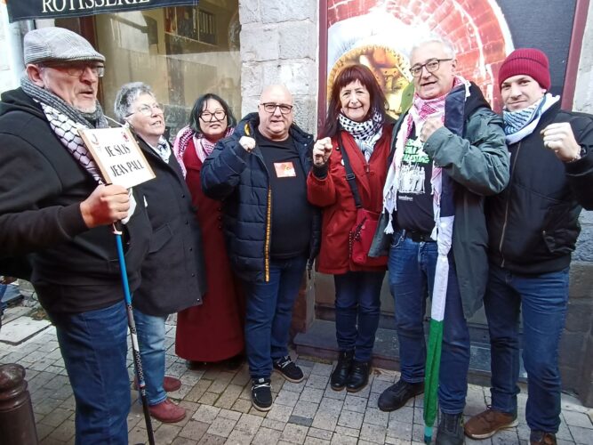 La délégation de Charleroi pour la Palestine avec Jean-Paul Delescaut