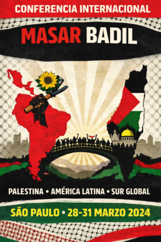 Affiche Conférence Masar Badil 28-31 mars 2026 à São Paulo.