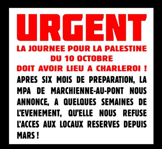Protestez contre la décision du CA de la MPA à l'initiative de la Ville et de la police de Charleroi !